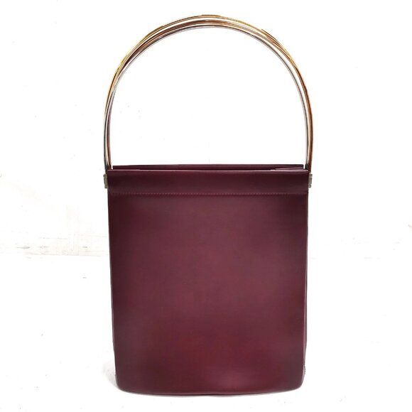Cartier Hand Bag Bordeaux Leather mon-270-091125 - Picture 1 of 16